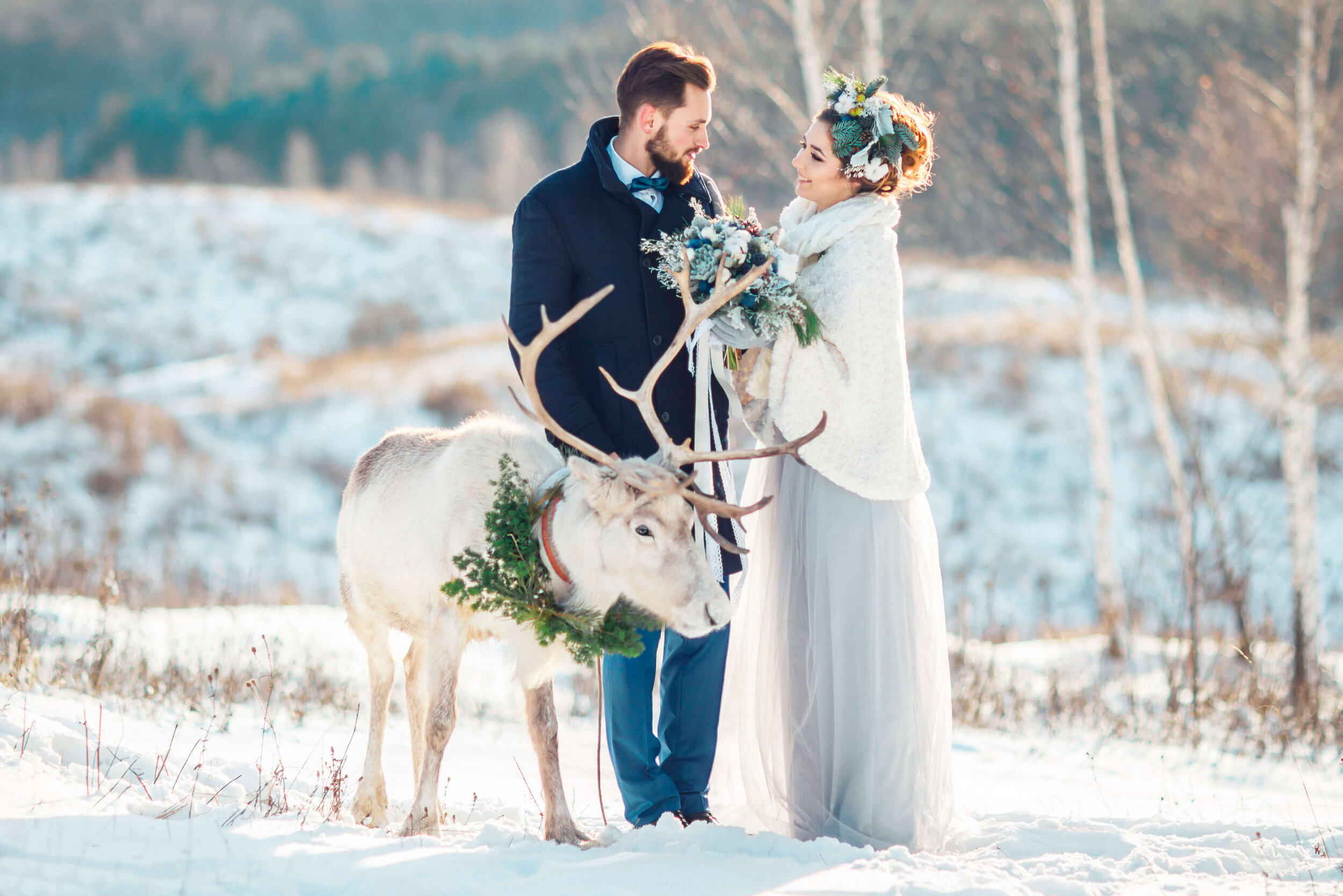 White Glittered Snowflake Ornaments - Winter Weddings Theme